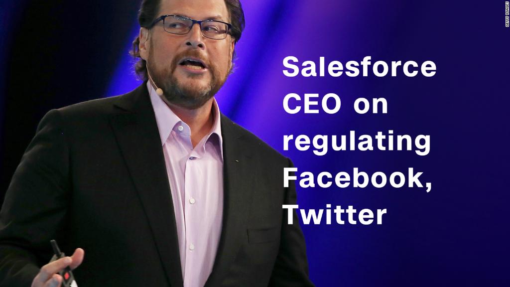  Генеральный директор Salesforce: Facebook и Twitter могут потребовать больше регулирования «border =" 0 "/> <span class=