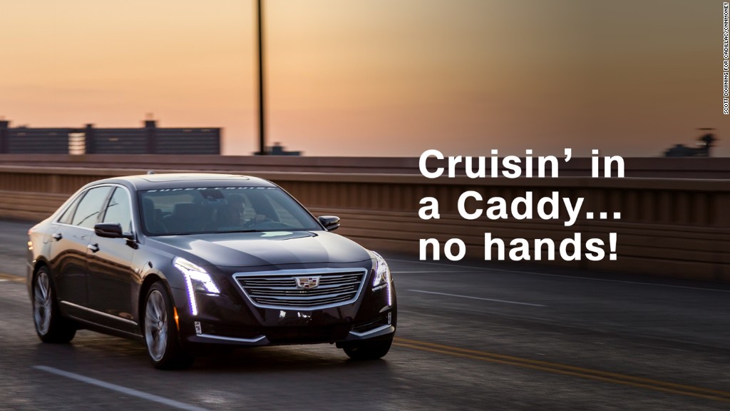  Cruisin 'в новом Cadillac ... без рук! "Border =" 0 "/ > <span class=