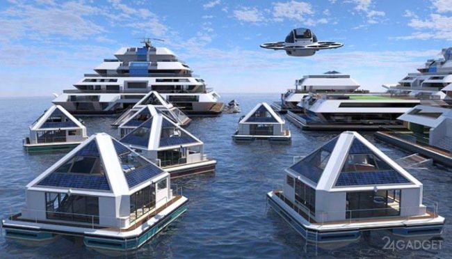 плавучий город из домов-пирамид (27 фото)