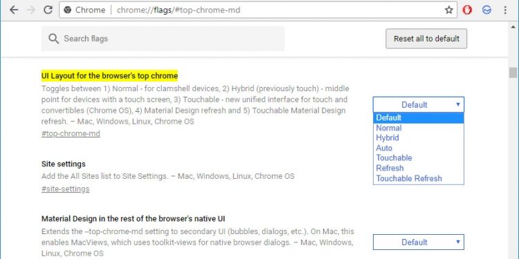 В Chrome 68 можно активировать интерфейс в стиле Material Design