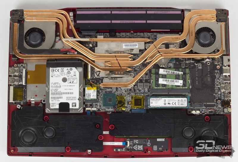 Пример системы охлаждения ноутбука, которая справится с отводом тепла от 6-ядерного Core i7