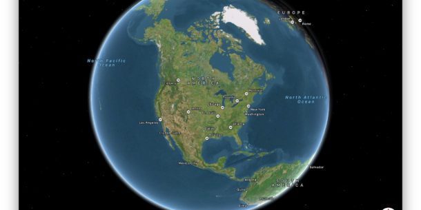 Как просматривать глобус в Картах на Mac