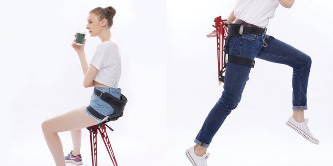 Необычный экзоскелет облегчит ношу и обеспечит стулом для отдыха (7 фото + видео)