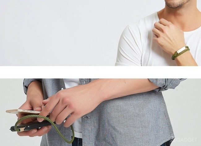 Новый защищённый кабель для зарядки можно носить на руке (7 фото + видео)