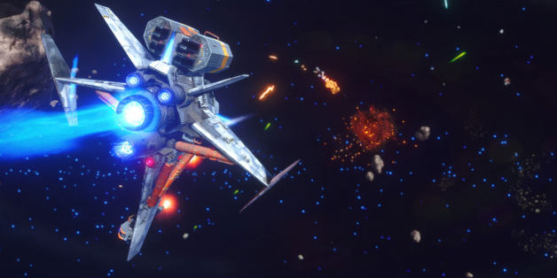 взрывы и погони в первой демонстрации Rebel Galaxy Outlaw