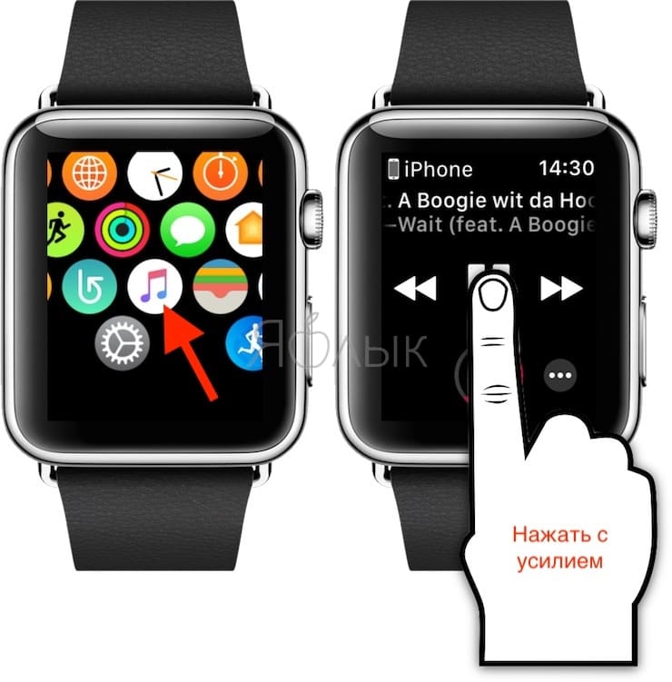 Транслирование музыки с Apple Watch на устройство с поддержкой AirPlay