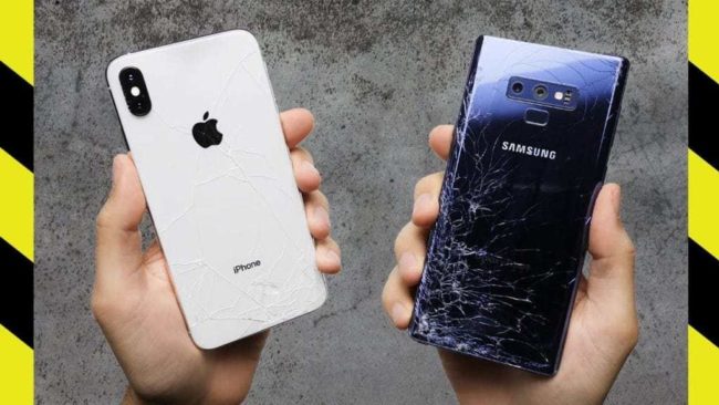 Дроп-тест iPhone XS Max vs Galaxy Note 9: какой флагман легче разбить?