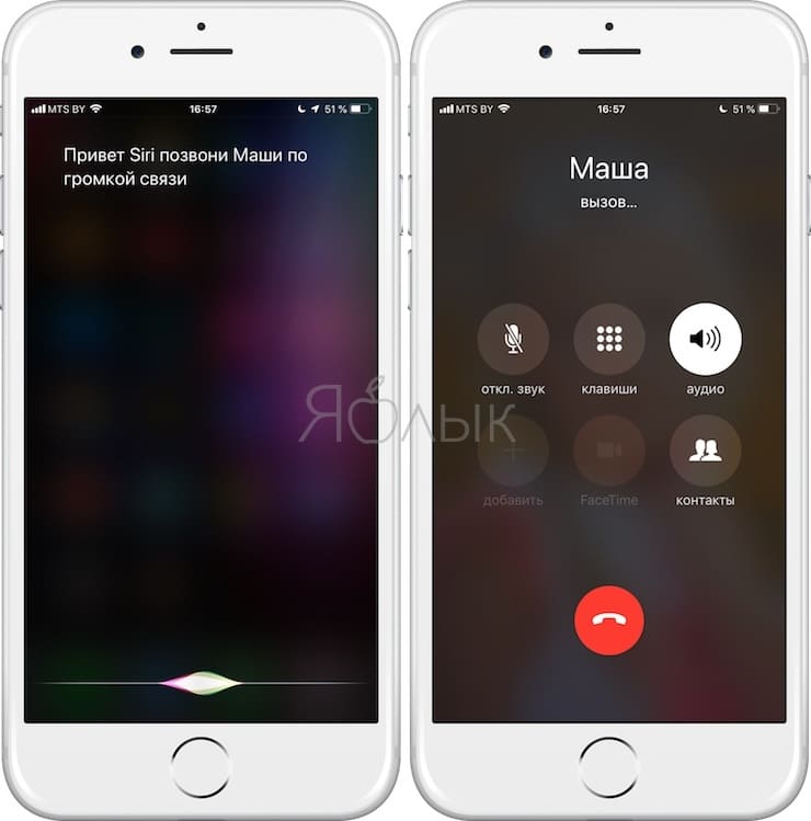 Как позвонить абоненту с iPhone или iPad по громкой связи при помощи Siri
