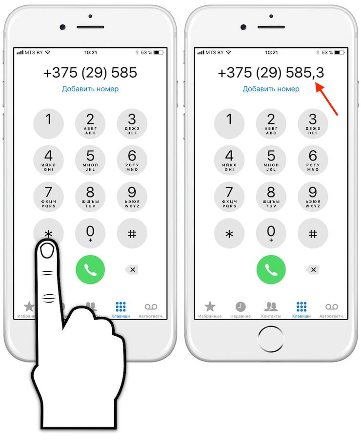 Как позвонить с iPhone на добавочный номер