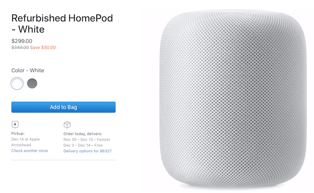 Apple теперь продаёт модель «Refurbished» смарт-колонки HomePod