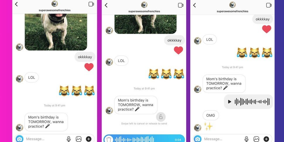 Как отправлять голосовые сообщения в Instagram