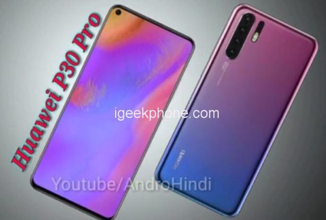 Мощный смартфон Huawei P30 Pro с квадрокамерой показался на рендерах