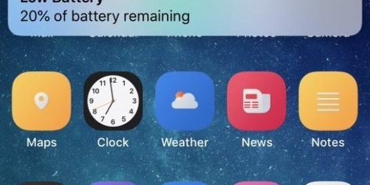 Получайте уведомления о низком уровне заряда батареи в виде баннеров