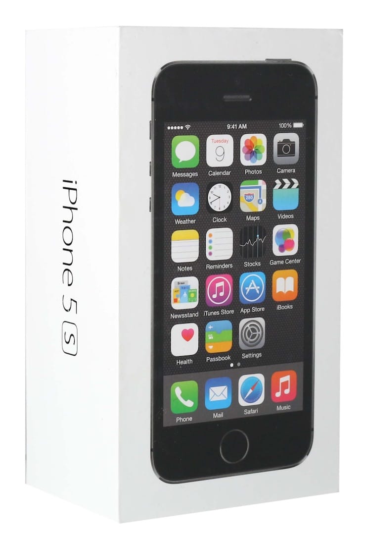 Коробка нового iPhone 5s