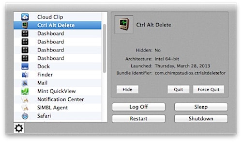 Ctrl + Alt + Del на Mac OS X