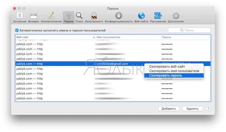 Как посмотреть сохраненные пароли сайтов в Safari на Mac (macOS)