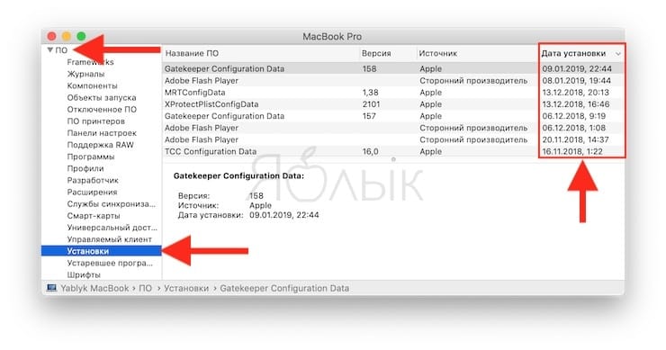 Как узнать даты установки всех обновлений macOS и приложений на Mac