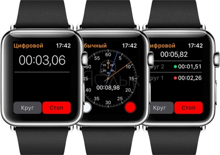 Секундомер на Apple Watch