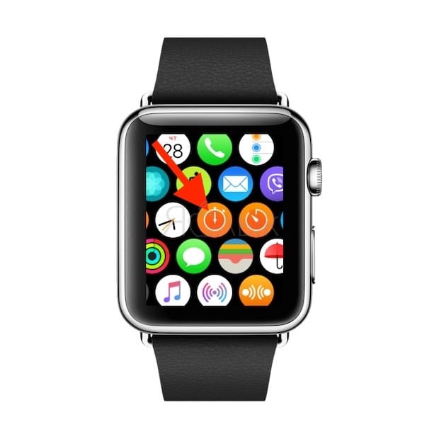 Секундомер на Apple Watch