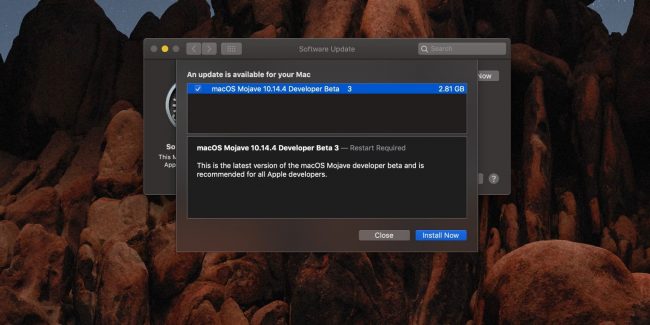 Apple выпустила третью бета-версию macOS 10.14.4 для разработчиков