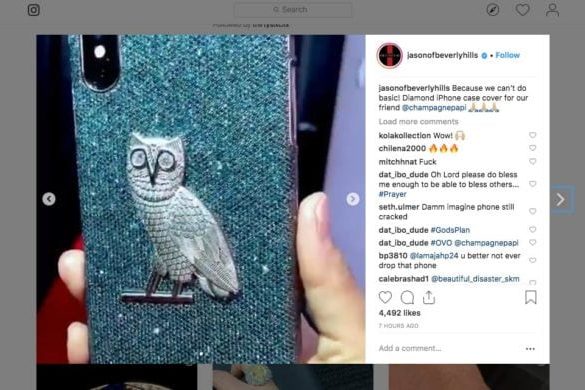 Канадский рэпер Дрейк потратил 400 000 долларов на чехол с голубым бриллиантом для своего iPhone