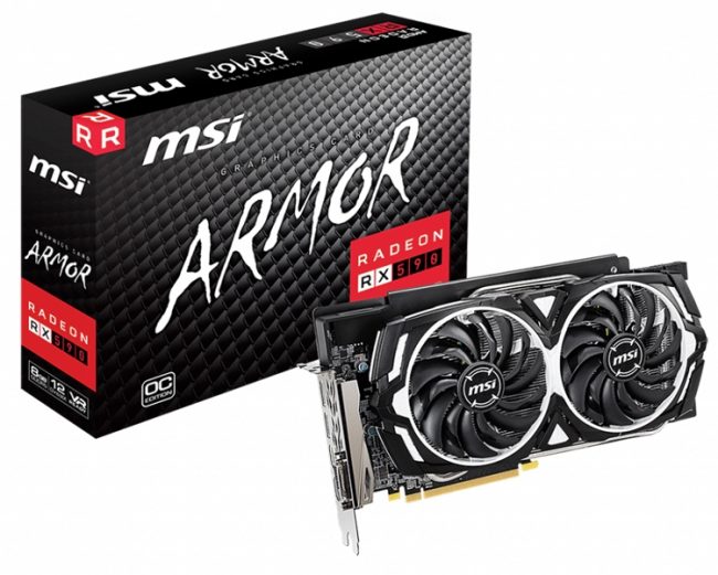 Видеокарта MSI Radeon RX 590 Armor 8G OC имеет незначительный разгон