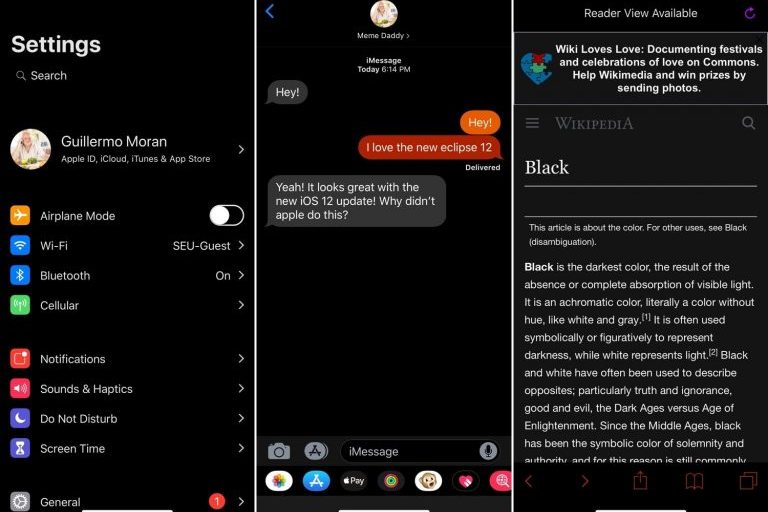 Твик Eclipse с Тёмным режимом теперь поддерживает iOS 12