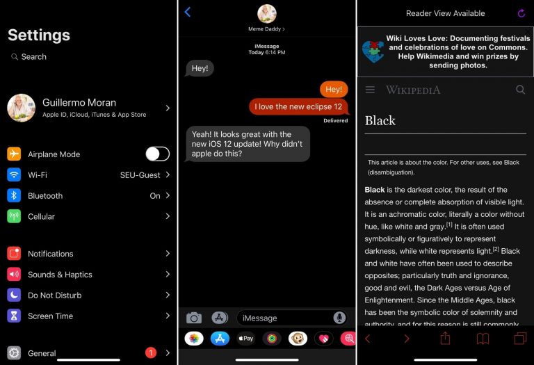 Твик Eclipse с Тёмным режимом теперь поддерживает iOS 12
