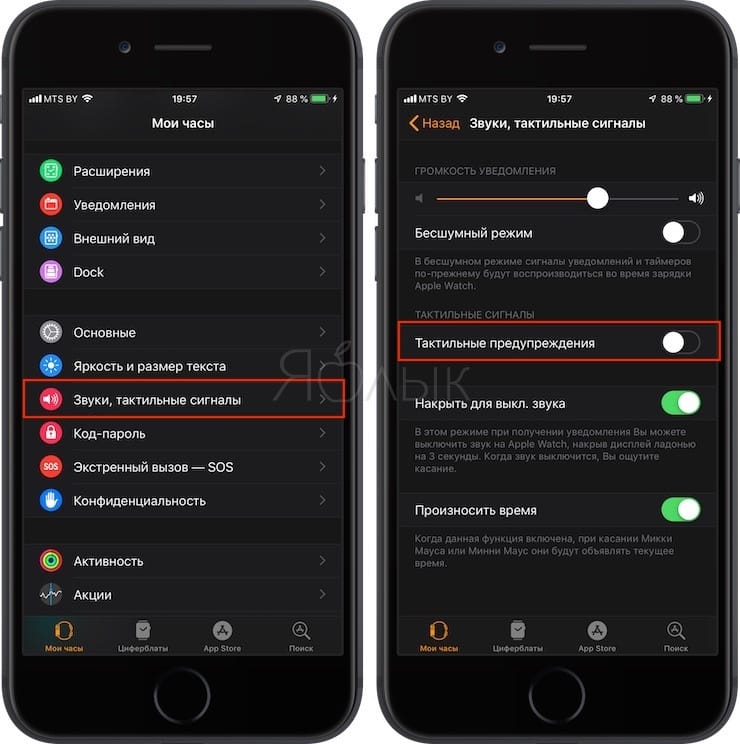Как перевести Apple Watch в беззвучный режим