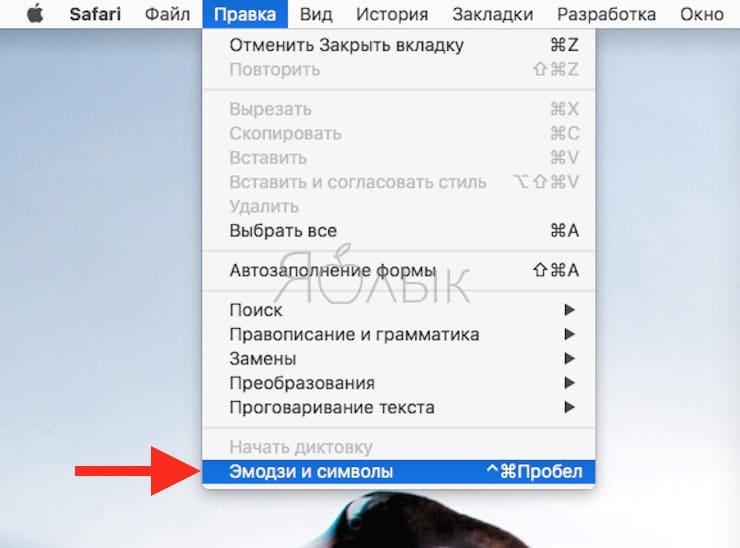 Как поставить ударение / акцент на Mac (русская и английская раскладка)