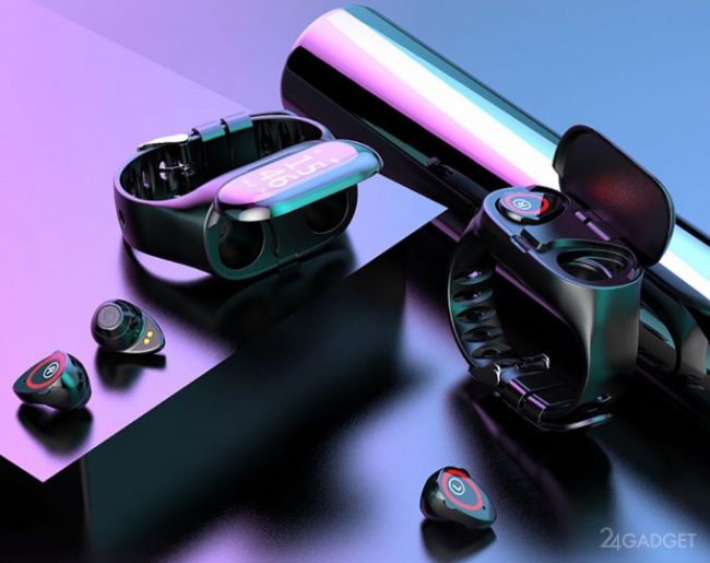 фитнес-браслет с беспроводными наушниками внутри (5 фото)