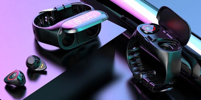 фитнес-браслет с беспроводными наушниками внутри (5 фото)