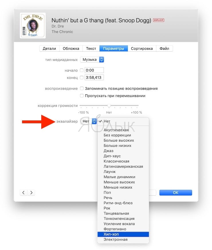 Эквалайзер на Mac (macOS), или как настроить качество звука в iTunes на Mac