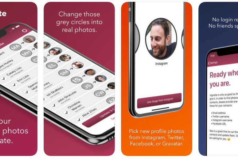 Приложение Vignette подбирает фото для ваших контактов из социальных сетей