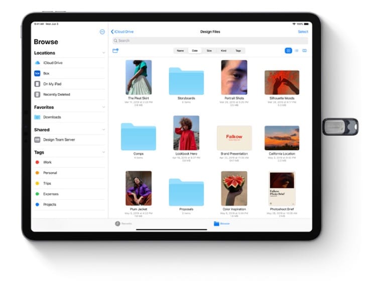 Поддержка внешних накопителей iPad