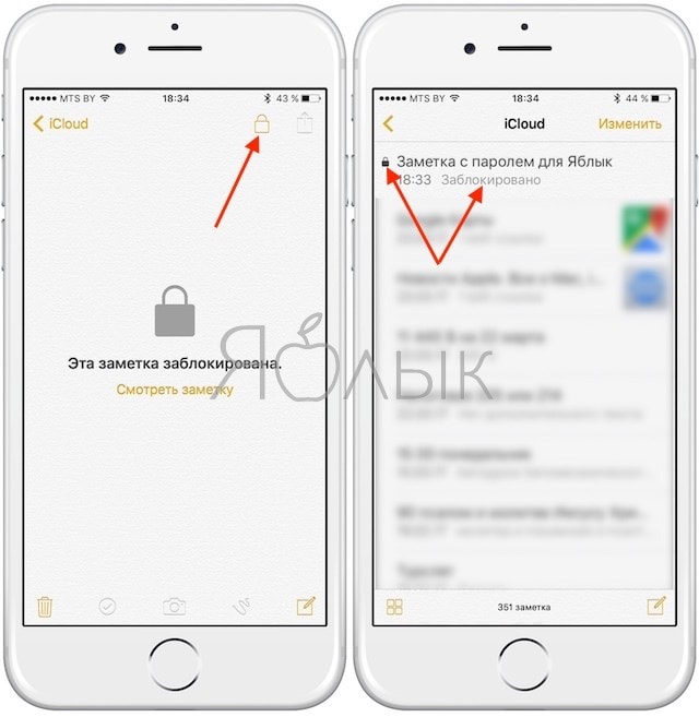 Как защитить паролем заметку на iPhone и iPad