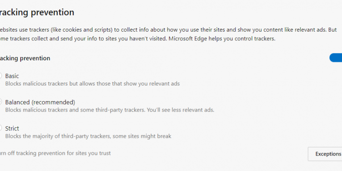 Microsoft Edge получил блокировку слежки со стороны сайтов