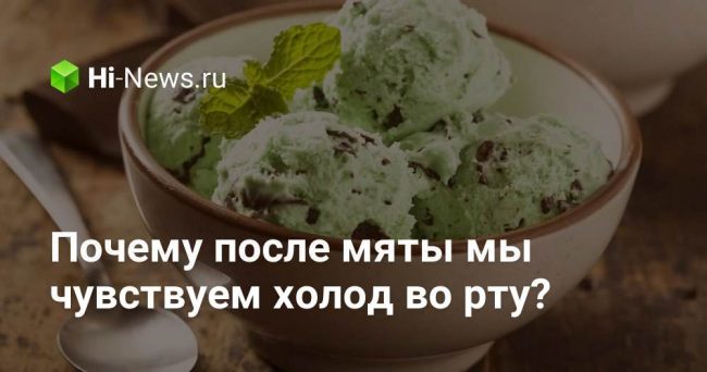 Почему после мяты мы чувствуем холод во рту?