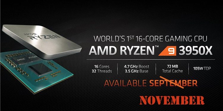 AMD откладывает выпуск Ryzen 9 3950X, но обещает новый Ryzen Threadripper уже в этом году