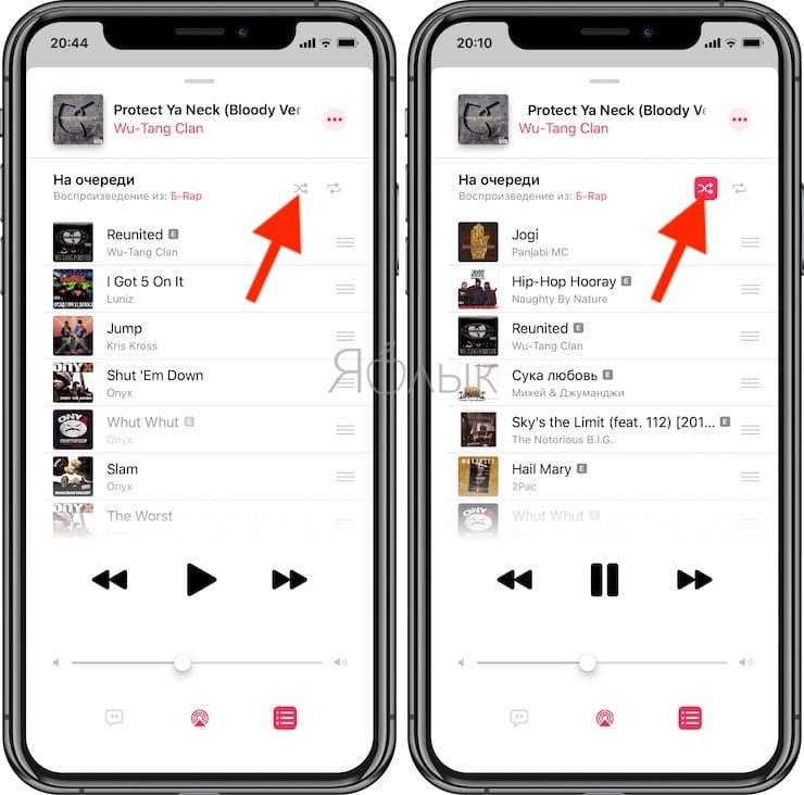 Как перемешать песни в iOS на iPhone и iPad