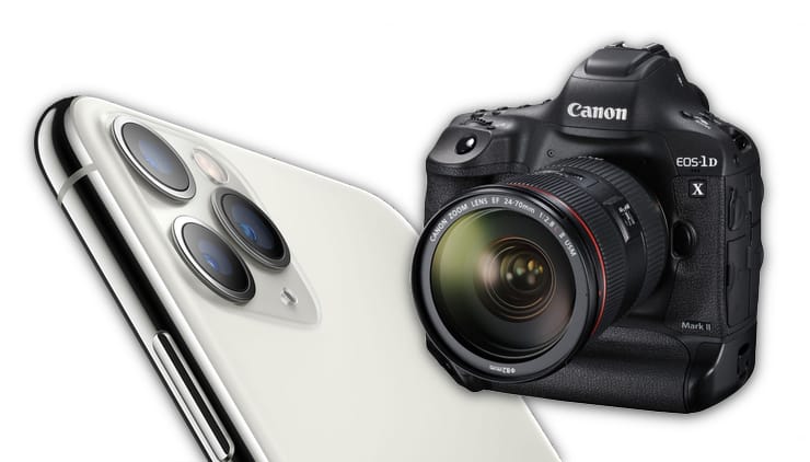 Сравнение фото с камеры iPhone 11 Pro и зеркальной фотокамеры Canon 1DX Mark II