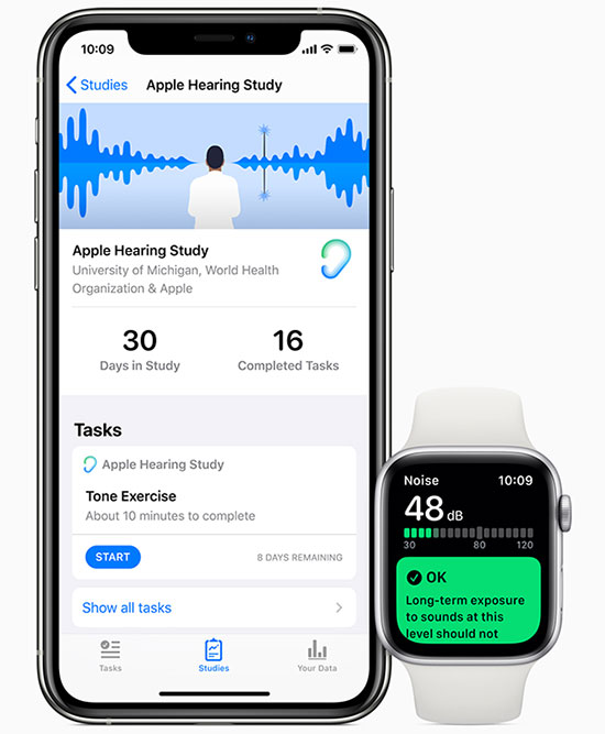  Apple Research App, iPhone 11, исследование слуха Apple Watch Series 5 