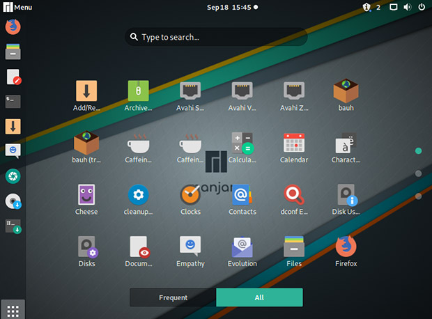  Скриншот рабочего стола Manjaro-GNOME 3 