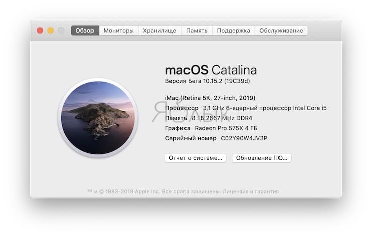 Как посмотреть характеристики Mac