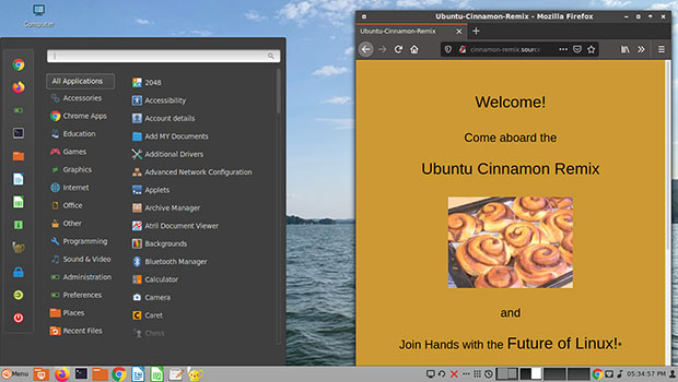  Ubuntu Cinnamon Remix использует среду рабочего стола Linux Mint Cinnamon поверх кодовой базы Ubuntu Linux 