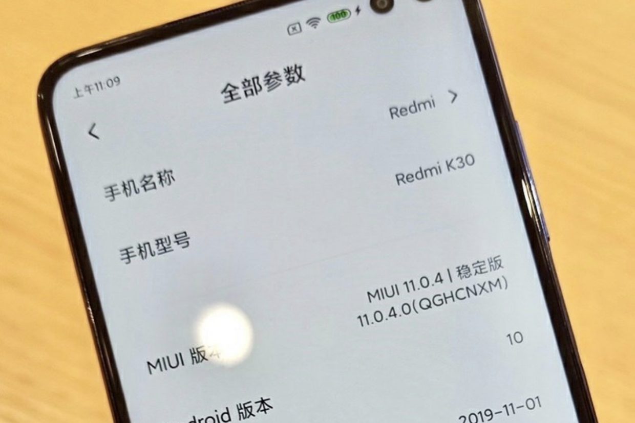 В дисплее Redmi K30 два отдельных выреза для камер