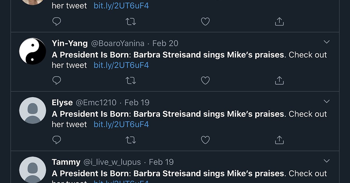 <pre>Твиттер приостанавливает 70 аккаунтов сторонников Bloomberg, ссылаясь на «манипулирование платформой»