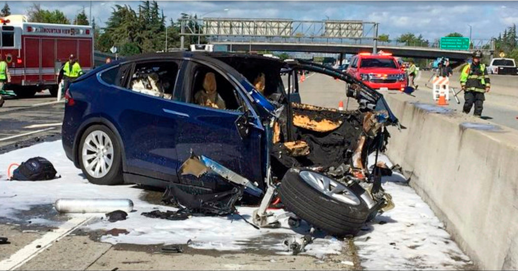 <pre>Система автопилота Tesla, вероятно, была неисправна в аварии 2018 года