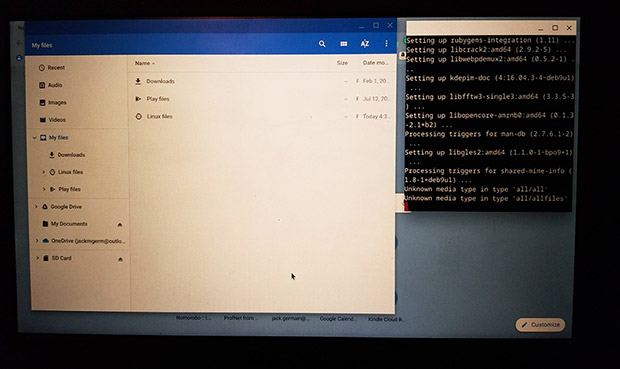  Приложение KDE для файлов Chromebook и терминал Linux 