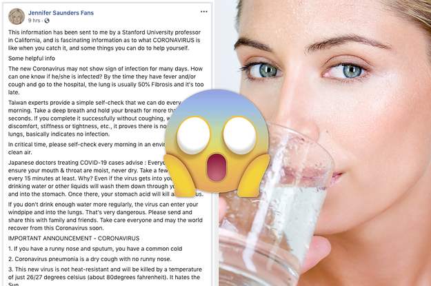 <pre>Питьевая вода не может убить коронавирус, поэтому игнорируйте этот вирусный список советов